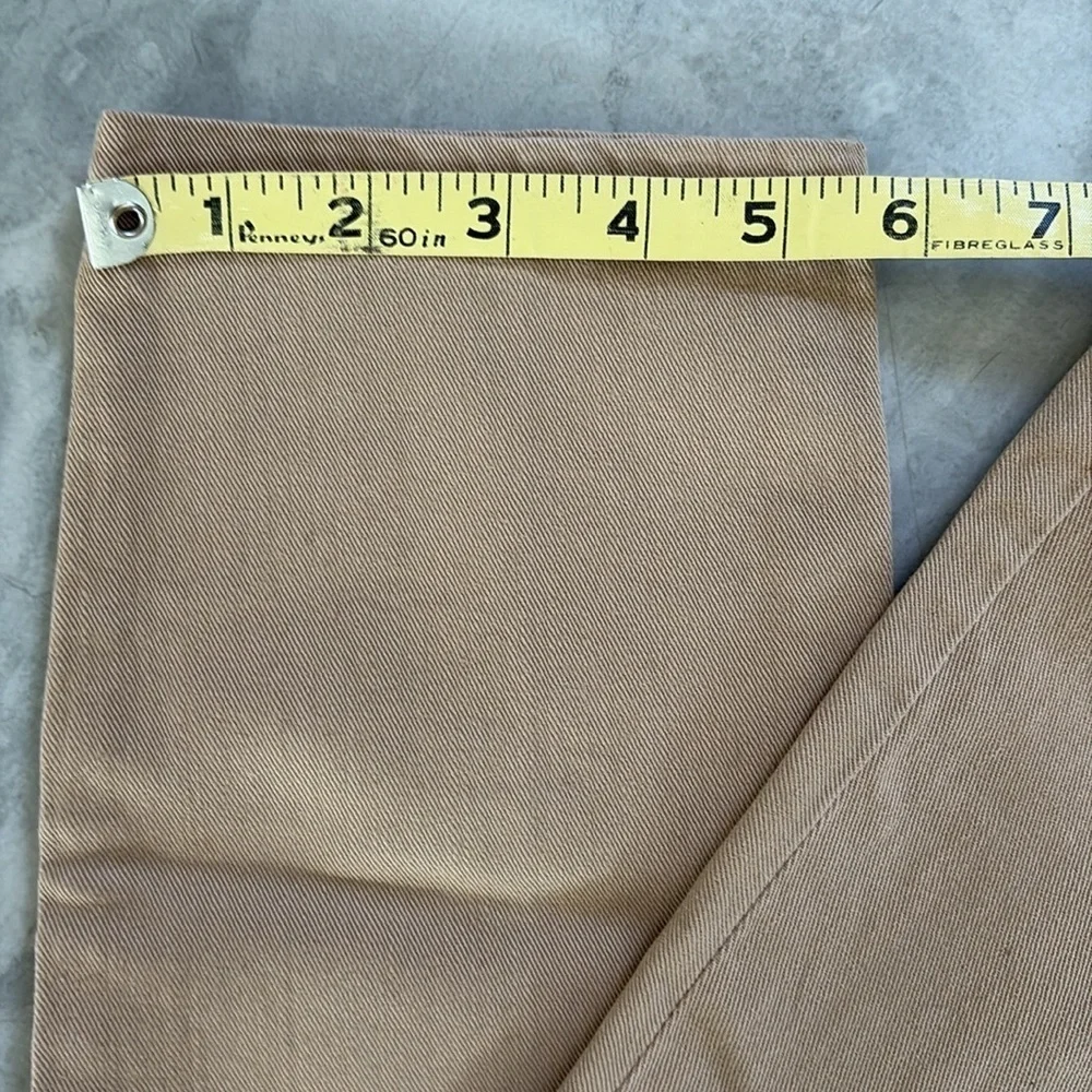 Tory Burch  jeans khakis   Tan/gold tone Designer engraved button and rivets EUC